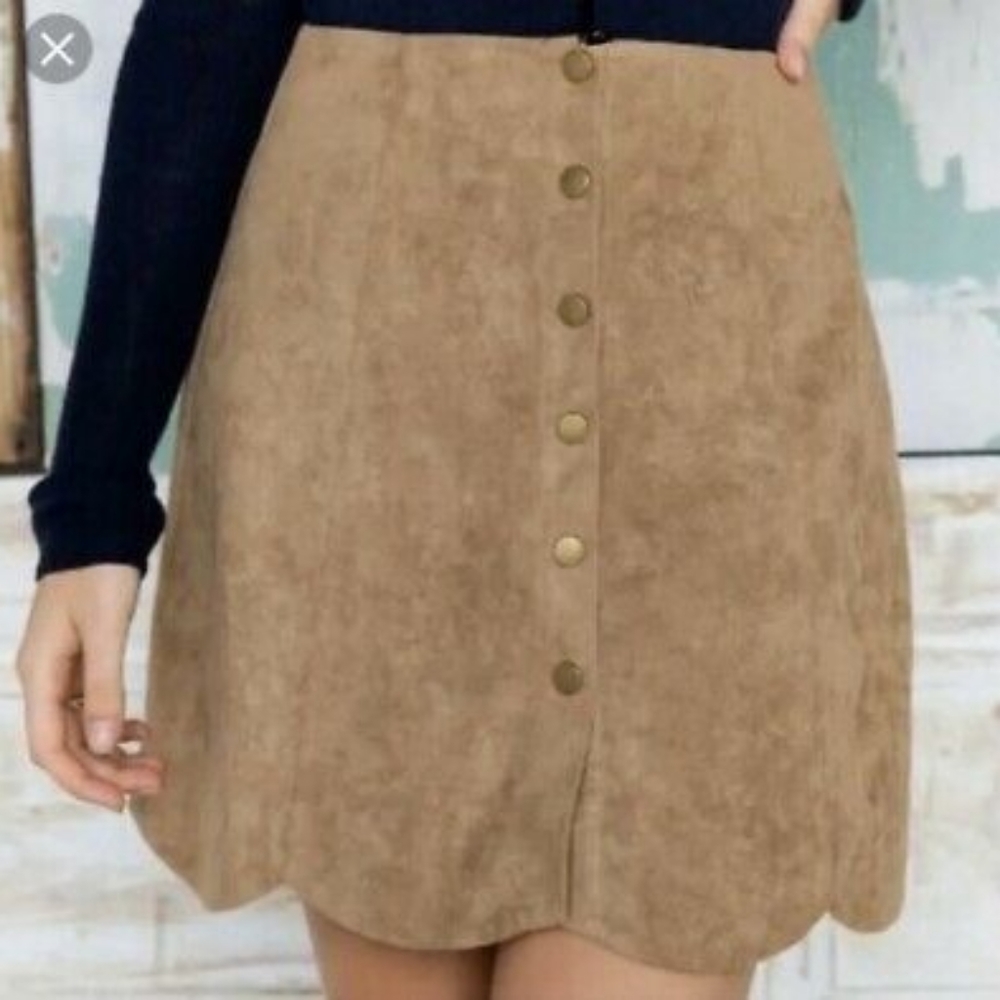 Francesca's Blue Rain Suede Skirt